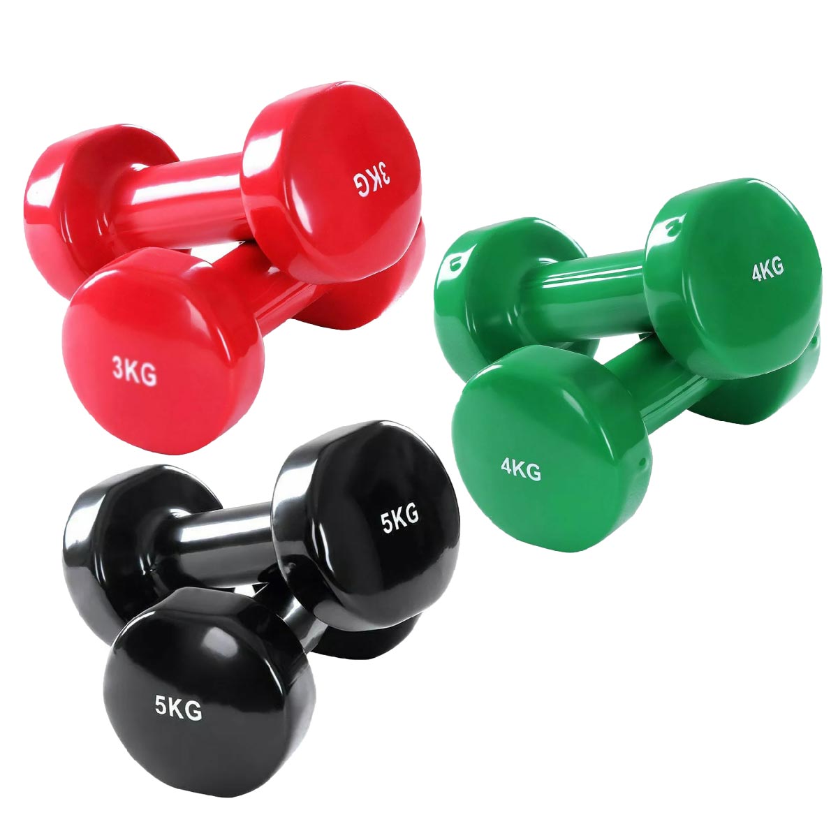 Vibrant Neoprene Vinyl Dumbbell Set – Colorful Hand Weights for Home Workouts, Strength, and Toning