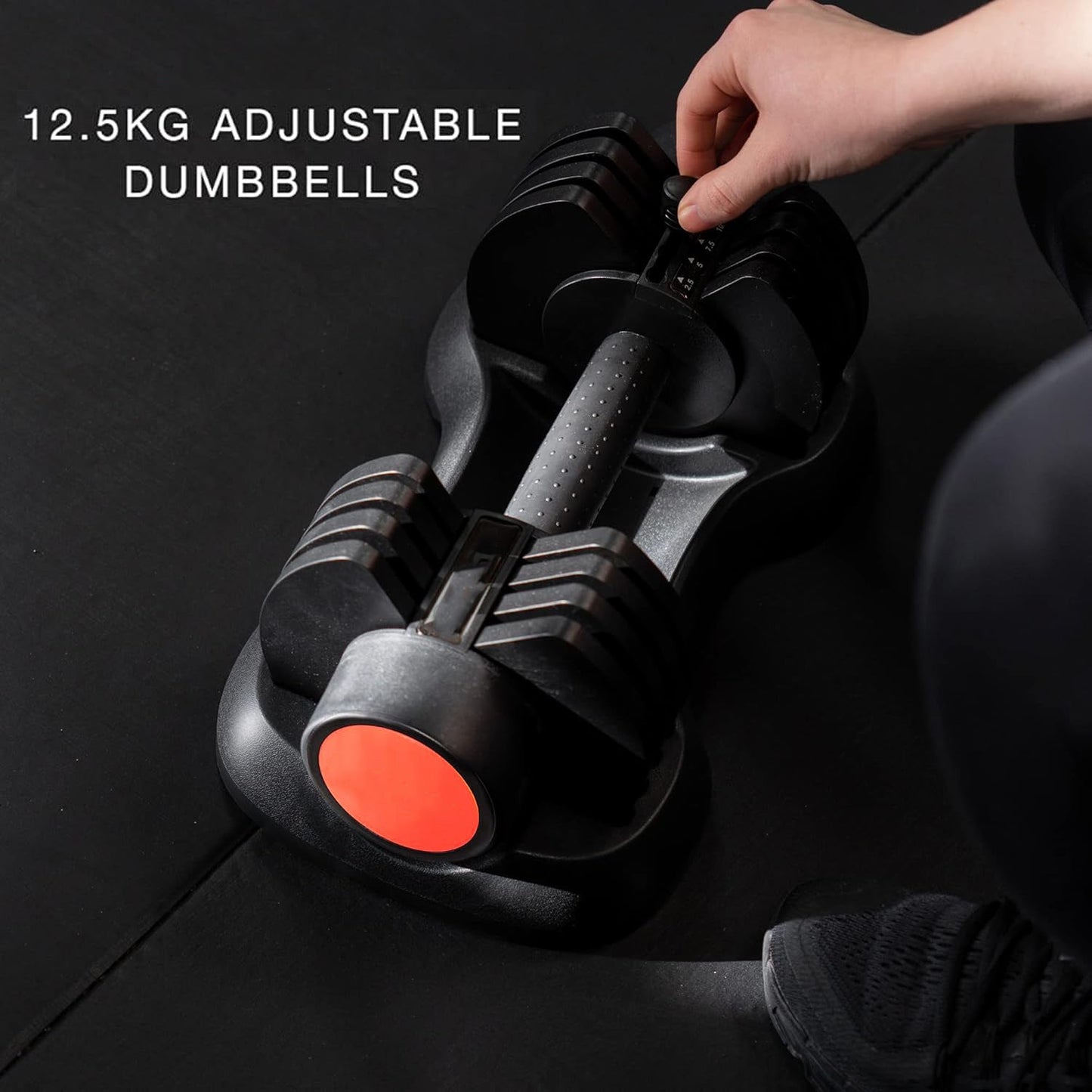 Adjustable Dumbbells 5-in-1 (2.5–12.5 kg) – Durable Build & Safety Lock, Compact Ergonomic Grip for Full‑Body Strength Training Home Gym
