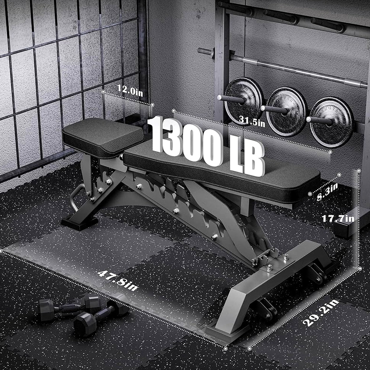 Heavy-Duty Commercial Weight Bench – Adjustable, Foldable & 680kg Capacity for Home & Gym Use | Premium Strength Training Equipment with Portable Design