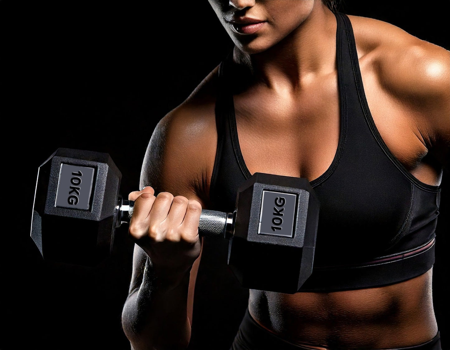 Hex Dumbbells 2.5kg–60kg – Pairs & Sets Available – Rubber Coated Anti Roll Weights with Chrome Handles – Full Dumbbell Range for Strength Training at Home or Studio