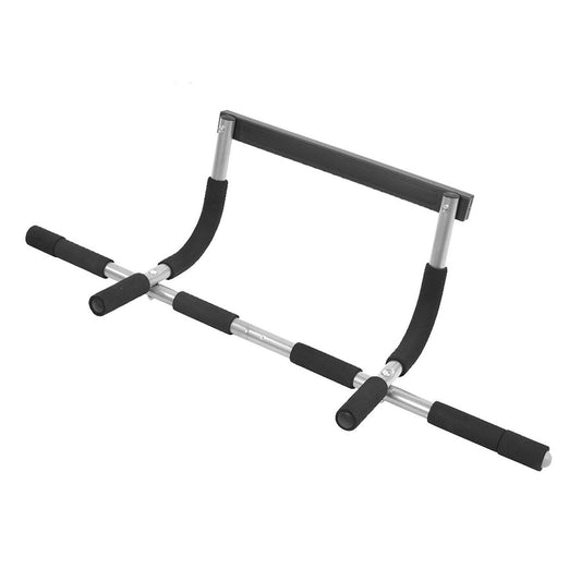 Heavy Duty Doorway Pull-Up Bar – No Screw Steel Chin Up Trainer for Home Gym – Compact, Non Slip, Supports 120kg – Black & Grey Fitness Bar