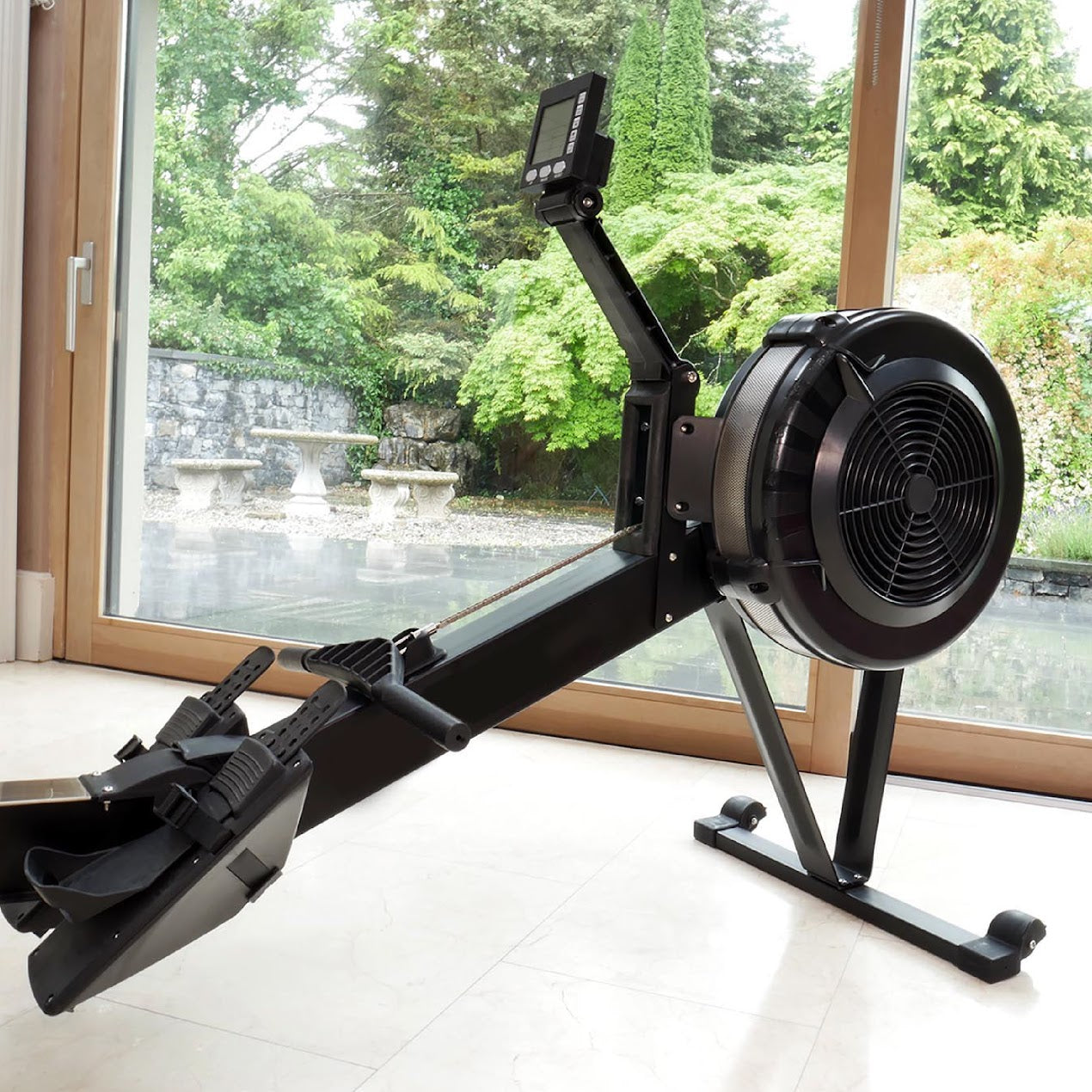 Silent Air Rowing Machine with Adjustable Resistance – Compact Foldable Frame, Smart Monitor & Ergonomic Seat for Home Gym Cardio Training