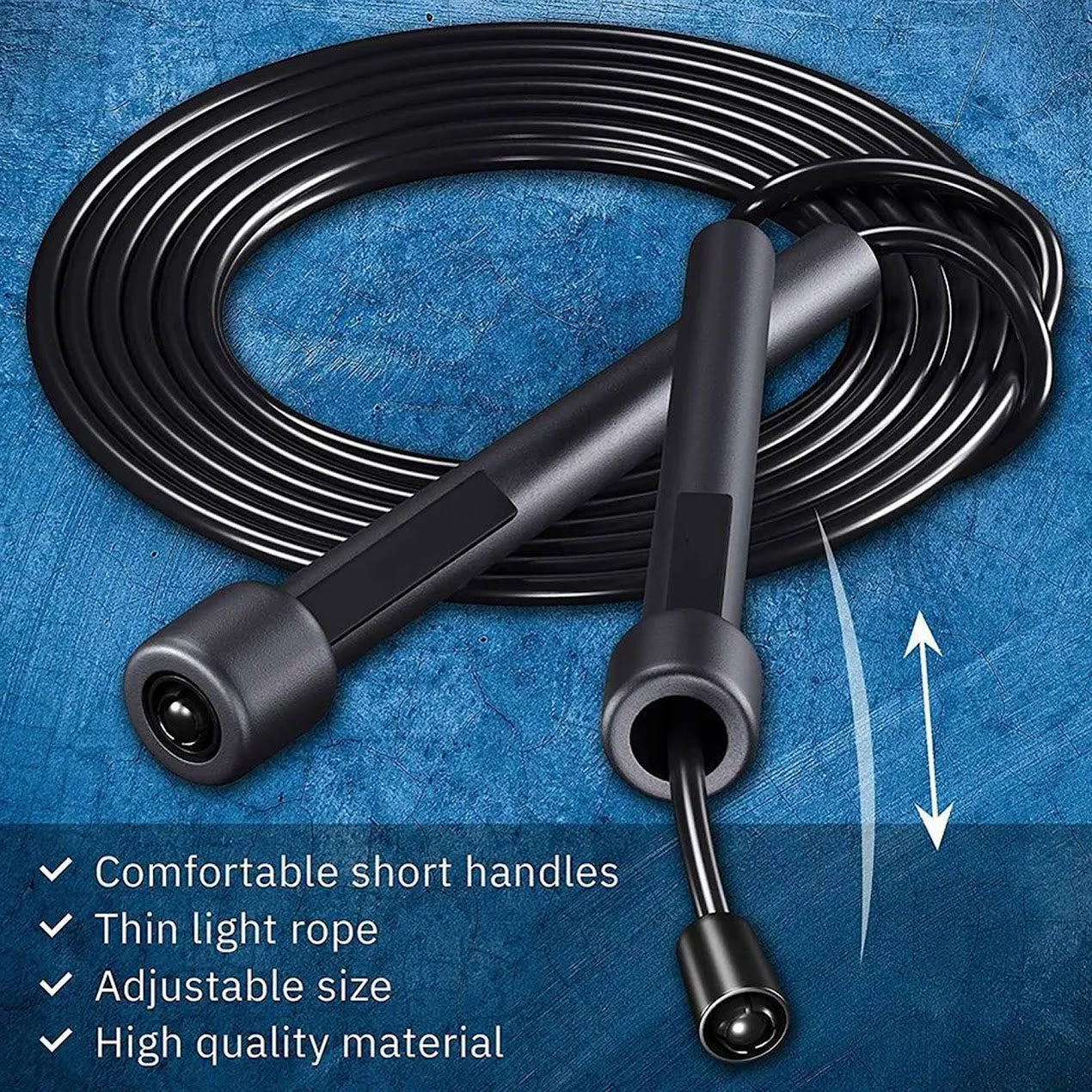 Adjustable Speed Skipping Rope – 118" Length, 360° Tangle-Free Rotation, Non-Slip Sweatproof Handles – Cardio Training Tool for Home, Gym, Outdoor Fitness