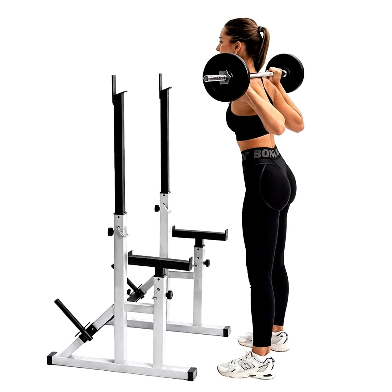 Multi-Function Squat & Bench Press Rack – 400kg Load, Dip Bars, Adjustable Steel Frame – Compact Strength Station for Home Gym & Studio Use