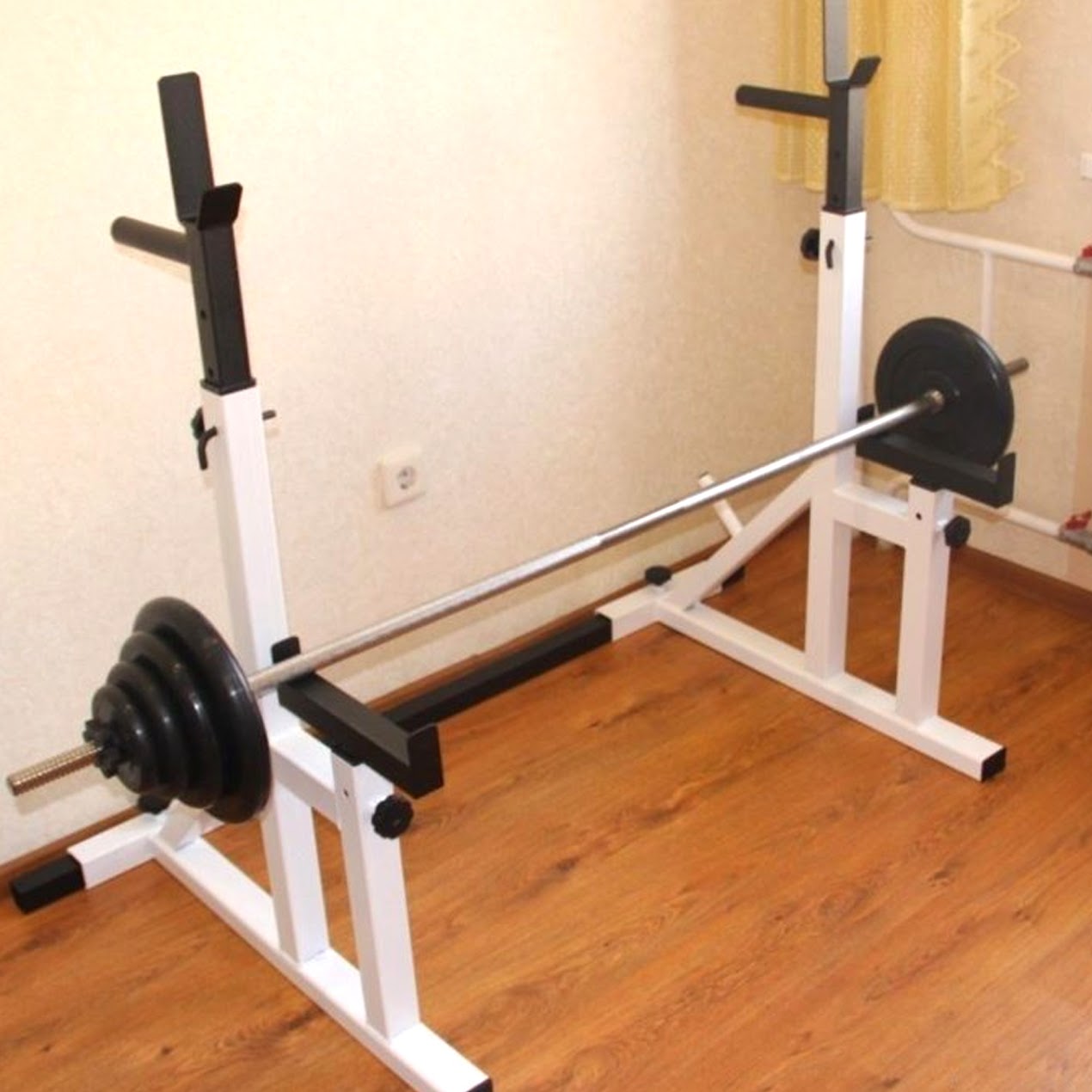 Multi-Function Squat & Bench Press Rack – 400kg Load, Dip Bars, Adjustable Steel Frame – Compact Strength Station for Home Gym & Studio Use