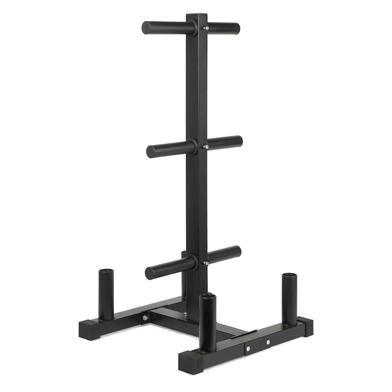 Premium 3 Tier Olympic Weight Tree and Bar Stand Heavy Duty 200kg Capacity Rack with Dual Barbell Holders Compact Scratch Resistant Gym Storage System