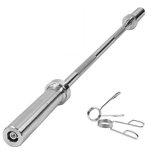 Versatile Olympic 2" Barbell in 4ft, 5ft, 6ft & 7ft Lengths – Premium Powerlifting Bar with Spring Collars for Squat, Deadlift, Bench Press & Strength Training