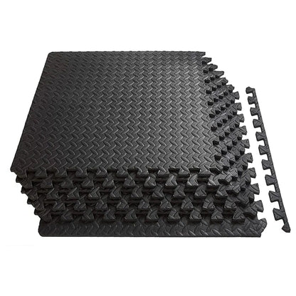 Heavy-Duty EVA Foam Interlocking Puzzle Mats | 10mm Non-Slip Gym Flooring Tiles | Shock-Absorbing Rubber Surface for Home, Garage, Studio & Fitness Areas