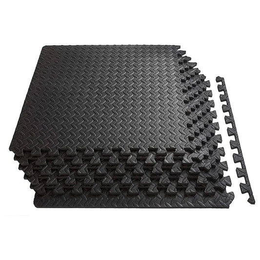 Heavy-Duty EVA Foam Interlocking Puzzle Mats | 10mm Non-Slip Gym Flooring Tiles | Shock-Absorbing Rubber Surface for Home, Garage, Studio & Fitness Areas