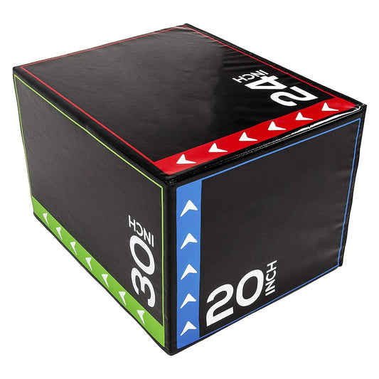 3-in-1 Soft Foam Plyo Box for Jump, Strength & Agility Training – Non-Slip Heights of 16", 20", 24" – Home Gym, CrossFit & HIIT – Single or Full Set Options