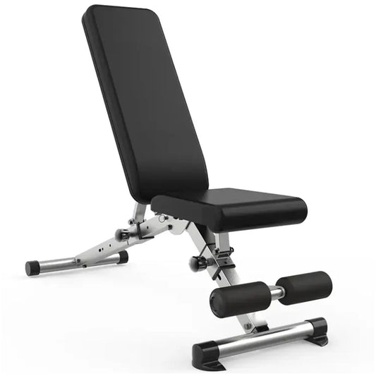 Adjustable Home Gym Weight Bench with Dip Station & Barbell Rack | Compact Strength Training Bench for Weightlifting, Core Workouts & Full-Body Exercises
