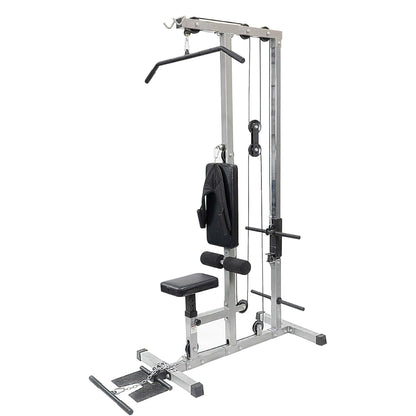 Upgrade Your Home Workouts with LAT Pulldown Machine – High & Low Pulley Cable Station, Adjustable Seat | 197x108x140cm | 100kg Capacity