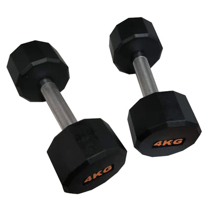 Anti-Roll Hex Dumbbells, Durable Rubber Finish & Knurled Handles – Strength & Conditioning Tools for Home Gym Fitness