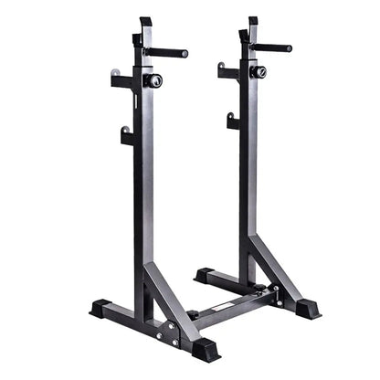 Adjustable Half Squat Rack with Dip Bars, Spotters & Barbell Options | 200KG Load | Compact Steel Power Stand for Squats, Presses, Dips & Full Body Training