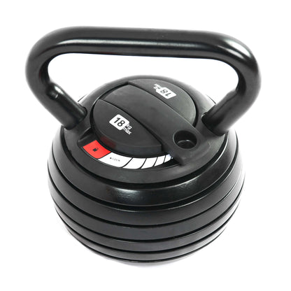 18kg Multi-Weight Adjustable Kettlebell – Compact Set (3.4kg to 18kg) with Quick-Lock for Home Workouts, Full-Body Strength & Endurance Training