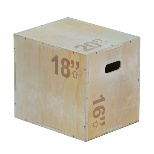 Enhanced Wooden Plyo Box – 3-in-1 Multi-Height Step (14", 16", 20", 24") – Durable Agility Platform for CrossFit, Strength & Home Gym Workouts