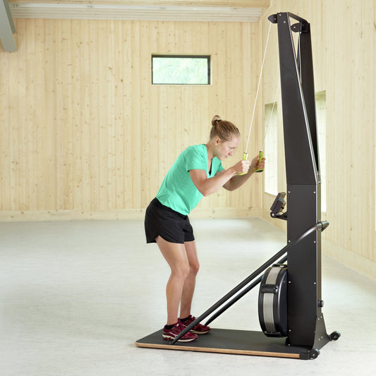 Indoor Ski Cross Trainer with LED Display – Full-Body Nordic Ski Machine for Home Gym Cardio, Strength & Endurance Training – Adjustable Resistance, Compact Design