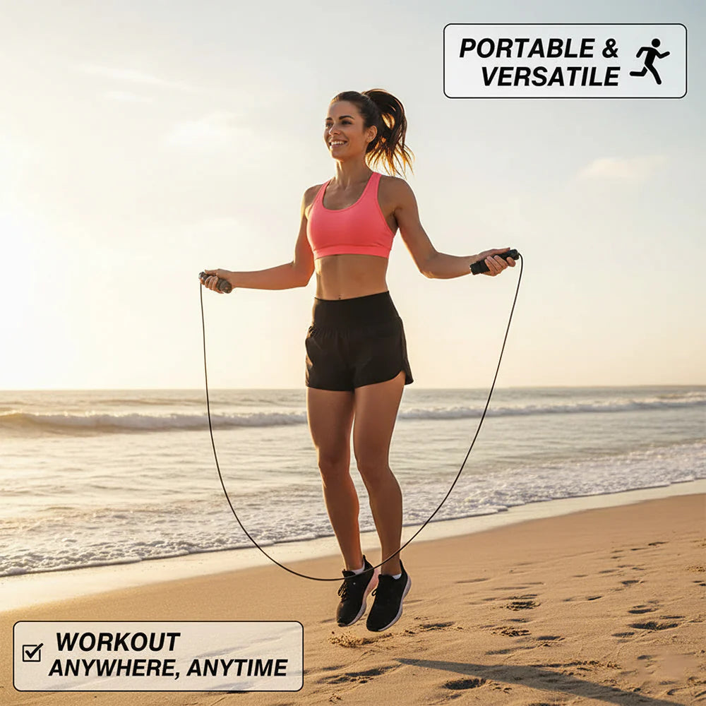 Adjustable Speed Skipping Rope – 118" Length, 360° Tangle-Free Rotation, Non-Slip Sweatproof Handles – Cardio Training Tool for Home, Gym, Outdoor Fitness
