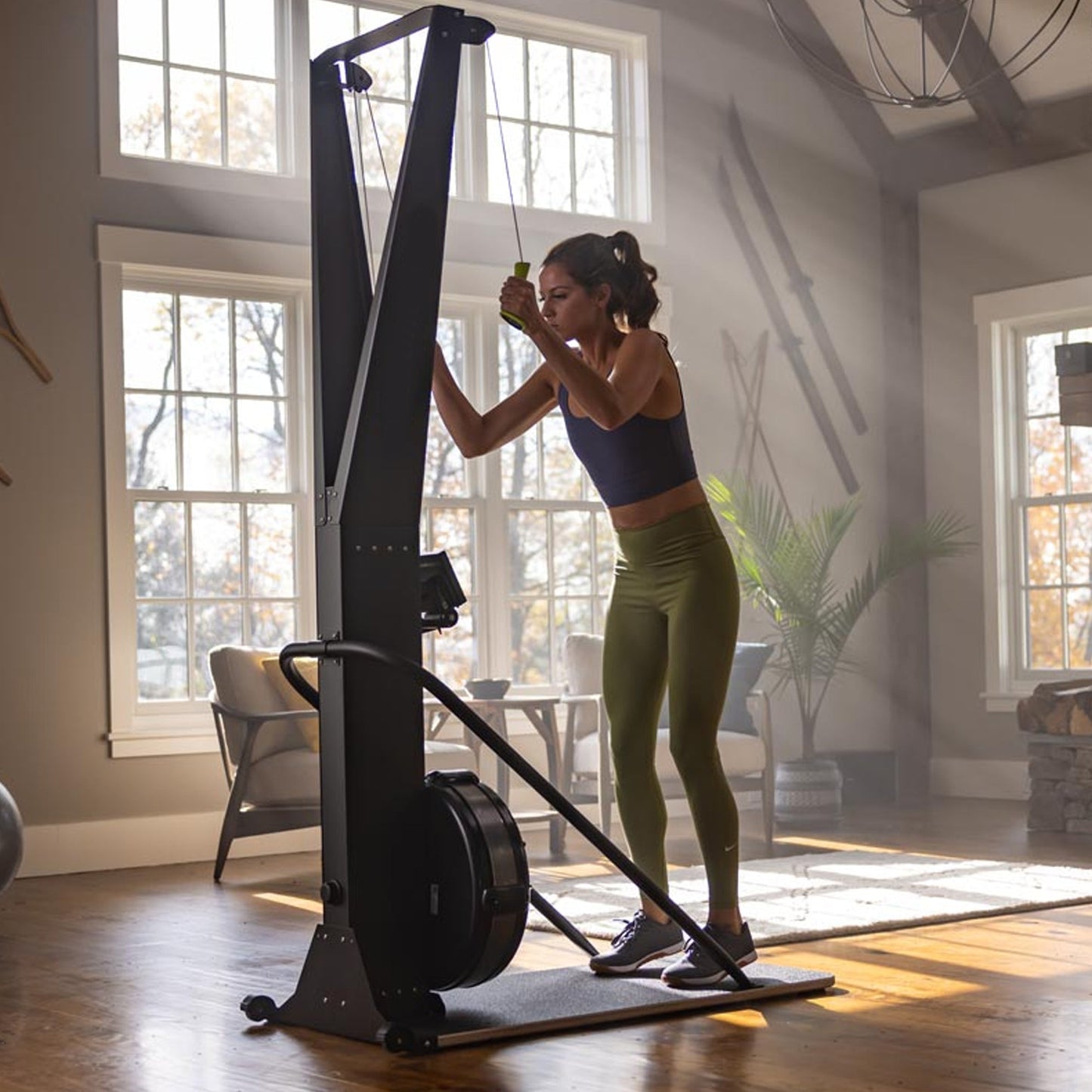 Indoor Ski Cross Trainer with LED Display – Full-Body Nordic Ski Machine for Home Gym Cardio, Strength & Endurance Training – Adjustable Resistance, Compact Design
