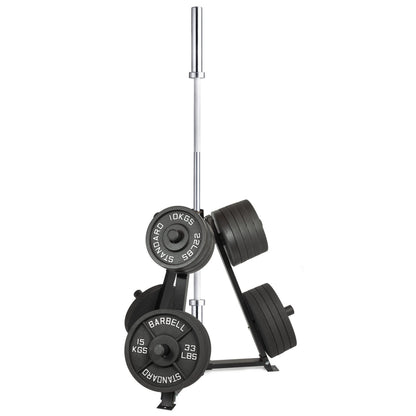 Vertical Weight Plate & Barbell Storage Rack – 300kg Capacity | Heavy-Duty Steel Frame, 6 Clamps for Secure Hold | Space-Saving Gym Stand for Plates & Dumbbells