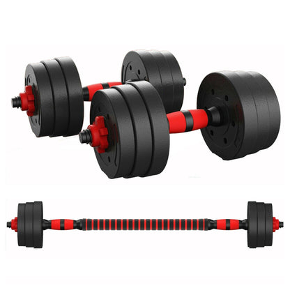 Adjustable Vinyl‑Coated Dumbbell & Barbell Set – 20 kg/25 kg/30 kg, 2‑in‑1 Strength Kit for Home Gym Workout