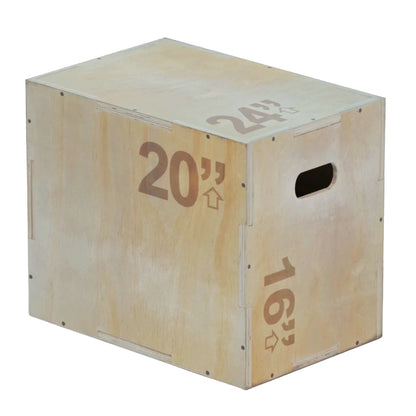 Enhanced Wooden Plyo Box – 3-in-1 Multi-Height Step (14", 16", 20", 24") – Durable Agility Platform for CrossFit, Strength & Home Gym Workouts