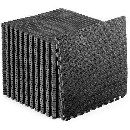 Heavy-Duty EVA Foam Interlocking Puzzle Mats | 10mm Non-Slip Gym Flooring Tiles | Shock-Absorbing Rubber Surface for Home, Garage, Studio & Fitness Areas