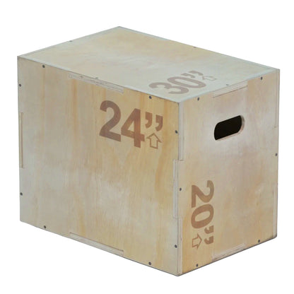 Enhanced Wooden Plyo Box – 3-in-1 Multi-Height Step (14", 16", 20", 24") – Durable Agility Platform for CrossFit, Strength & Home Gym Workouts