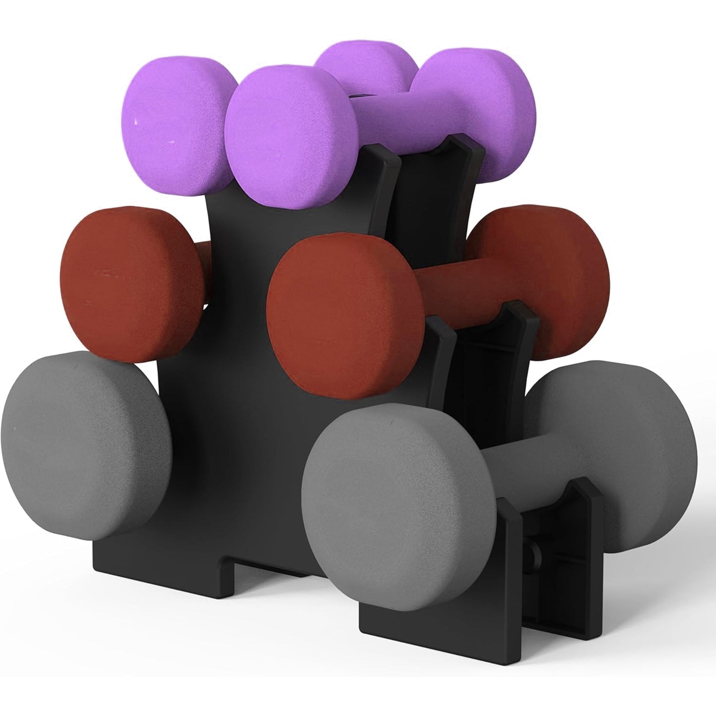 Upgrade Your Gym with Neoprene Dumbbell Tree Rack – 3 & 5 Tier Vertical Weights Stand | Compact Steel Holder for Home & Studio | Optional Dumbbell Set