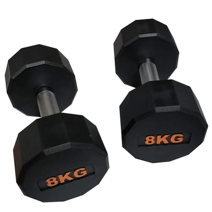 Anti-Roll Hex Dumbbells, Durable Rubber Finish & Knurled Handles – Strength & Conditioning Tools for Home Gym Fitness