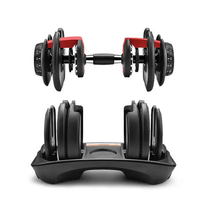 Smart Dial Adjustable Dumbbell 40kg, 17-in-1 Weight Settings, Heavy-Duty Strength Training for Home Gym, Space-Saving Design, Optional Bench & Rack, Men & Women Fitness