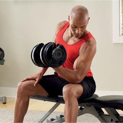 Smart Dial Adjustable Dumbbell Set 24 kg | 15-in-1 Space-Saving Weights with Optional Bench & Stand for Home Gym Workouts