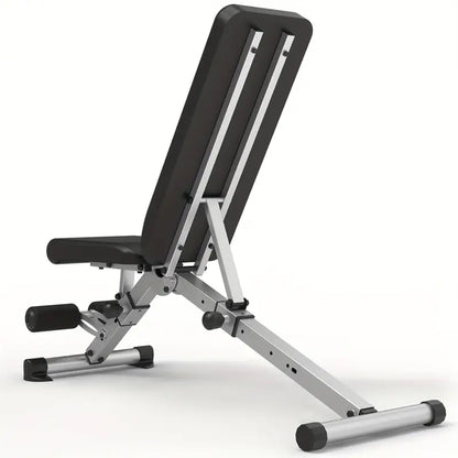 Adjustable Home Gym Weight Bench with Dip Station & Barbell Rack | Compact Strength Training Bench for Weightlifting, Core Workouts & Full-Body Exercises