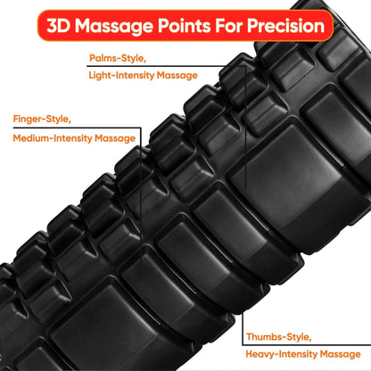 EVA Foam Massage Roller – Lightweight Grid Roller for Deep Tissue Relief, Flexibility Boost & Muscle Recovery | Sizes: 30cm, 45cm, 60cm | Ideal for All Fitness Levels