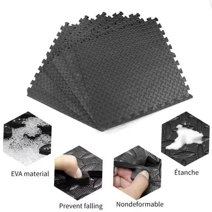Heavy-Duty EVA Foam Interlocking Puzzle Mats | 10mm Non-Slip Gym Flooring Tiles | Shock-Absorbing Rubber Surface for Home, Garage, Studio & Fitness Areas