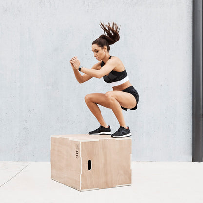 Enhanced Wooden Plyo Box – 3-in-1 Multi-Height Step (14", 16", 20", 24") – Durable Agility Platform for CrossFit, Strength & Home Gym Workouts