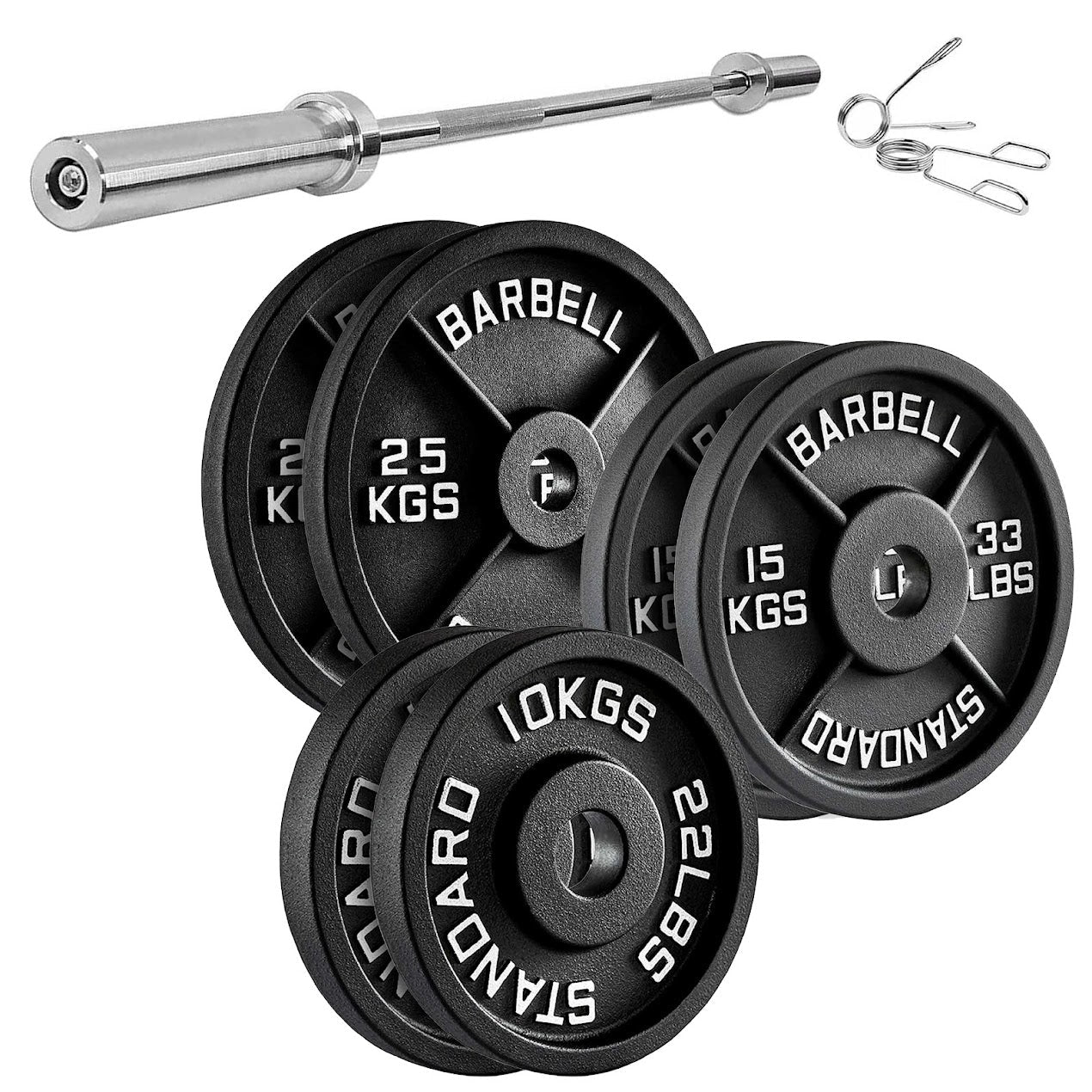 Enhance Your Workouts with Cast Iron Weight Plates – Rugged Discs for Barbells, Dumbbells & Machines | Singles, Pairs & Sets | 1.25kg to 25kg for Gym & Home Use