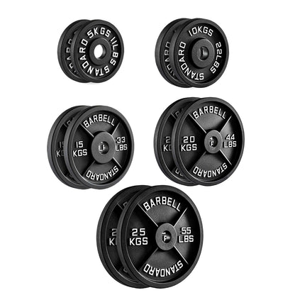 Enhance Your Workouts with Cast Iron Weight Plates – Rugged Discs for Barbells, Dumbbells & Machines | Pairs & Sets | 1.25kg to 25kg for Gym & Home Use
