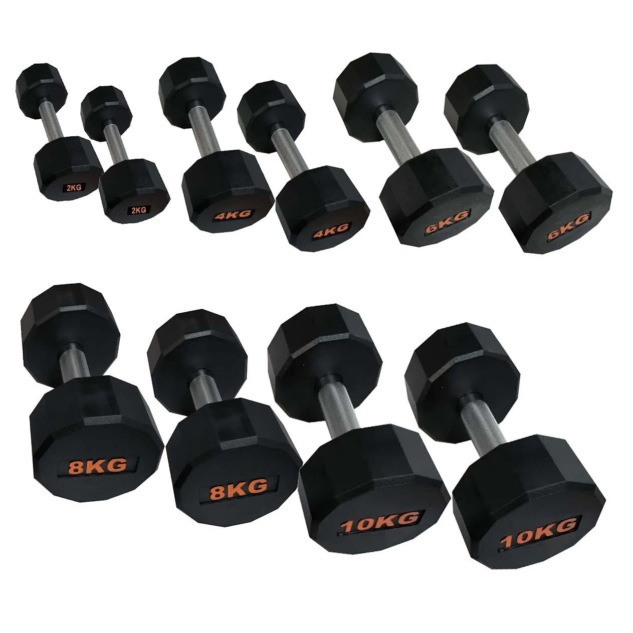 Anti-Roll Hex Dumbbells, Durable Rubber Finish & Knurled Handles – Strength & Conditioning Tools for Home Gym Fitness