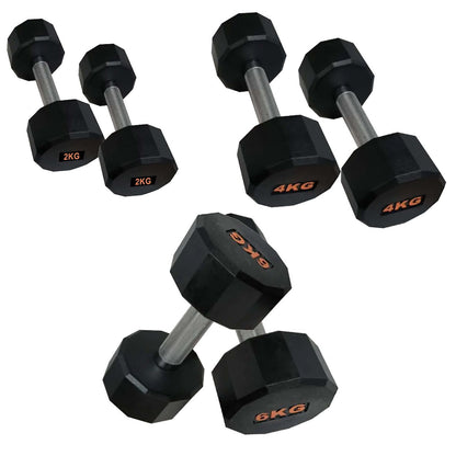 Anti-Roll Hex Dumbbells, Durable Rubber Finish & Knurled Handles – Strength & Conditioning Tools for Home Gym Fitness