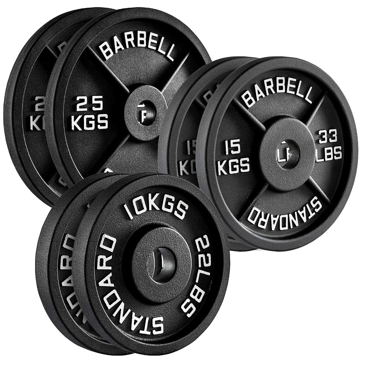 Enhance Your Workouts with Cast Iron Weight Plates – Rugged Discs for Barbells, Dumbbells & Machines | Singles, Pairs & Sets | 1.25kg to 25kg for Gym & Home Use