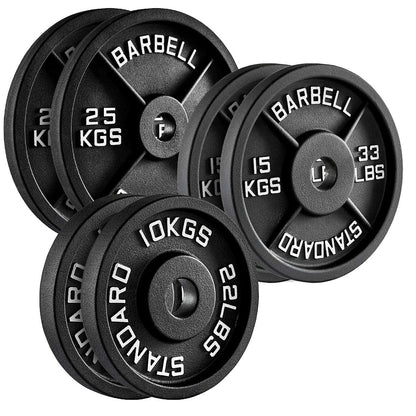 Enhance Your Workouts with Cast Iron Weight Plates – Rugged Discs for Barbells, Dumbbells & Machines | Singles, Pairs & Sets | 1.25kg to 25kg for Gym & Home Use
