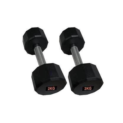 Anti-Roll Hex Dumbbells, Durable Rubber Finish & Knurled Handles – Strength & Conditioning Tools for Home Gym Fitness