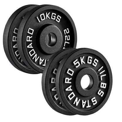 Enhance Your Workouts with Cast Iron Weight Plates – Rugged Discs for Barbells, Dumbbells & Machines | Singles, Pairs & Sets | 1.25kg to 25kg for Gym & Home Use