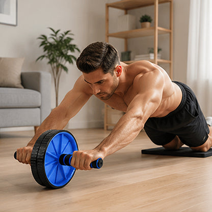 Double-Wheel Ab Roller with Thick Knee Pad | 3.2-Inch Core Trainer for Abs, Arms & Shoulders | 500lbs Capacity | Home & Gym Workout Equipment for All Levels