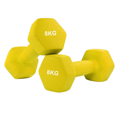 Hex Neoprene Dumbbells – Anti‑Roll, Non‑Slip Grip, Sold as Singles, Pairs, or Sets for Home Gym Strength Workouts