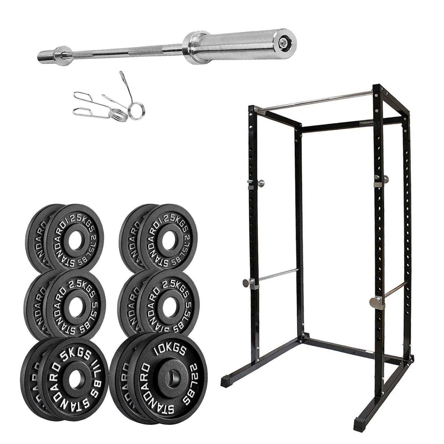 G100 Heavy Duty Power Rack with Pull Up Bar Adjustable Squat Cage for Full Body Strength Workouts Expandable Commercial Grade Home Gym Equipment