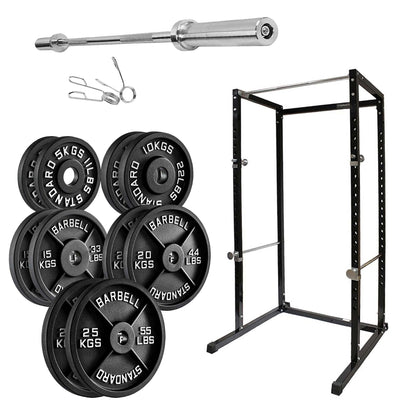 G100 Heavy Duty Power Rack with Pull Up Bar Adjustable Squat Cage for Full Body Strength Workouts Expandable Commercial Grade Home Gym Equipment