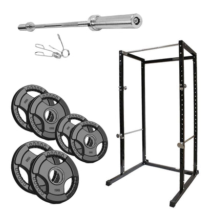 G100 Heavy Duty Power Rack with Pull Up Bar Adjustable Squat Cage for Full Body Strength Workouts Expandable Commercial Grade Home Gym Equipment