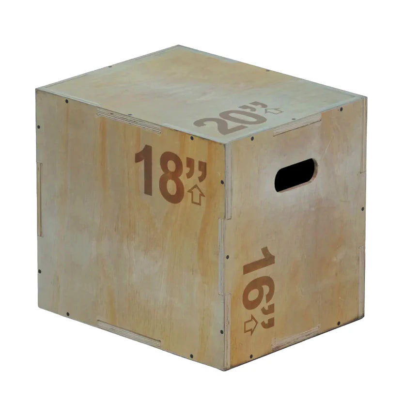 Wooden exercise box with dimensions 16